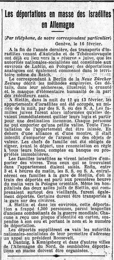 Le Temps, Paris vom 17.02.1940
