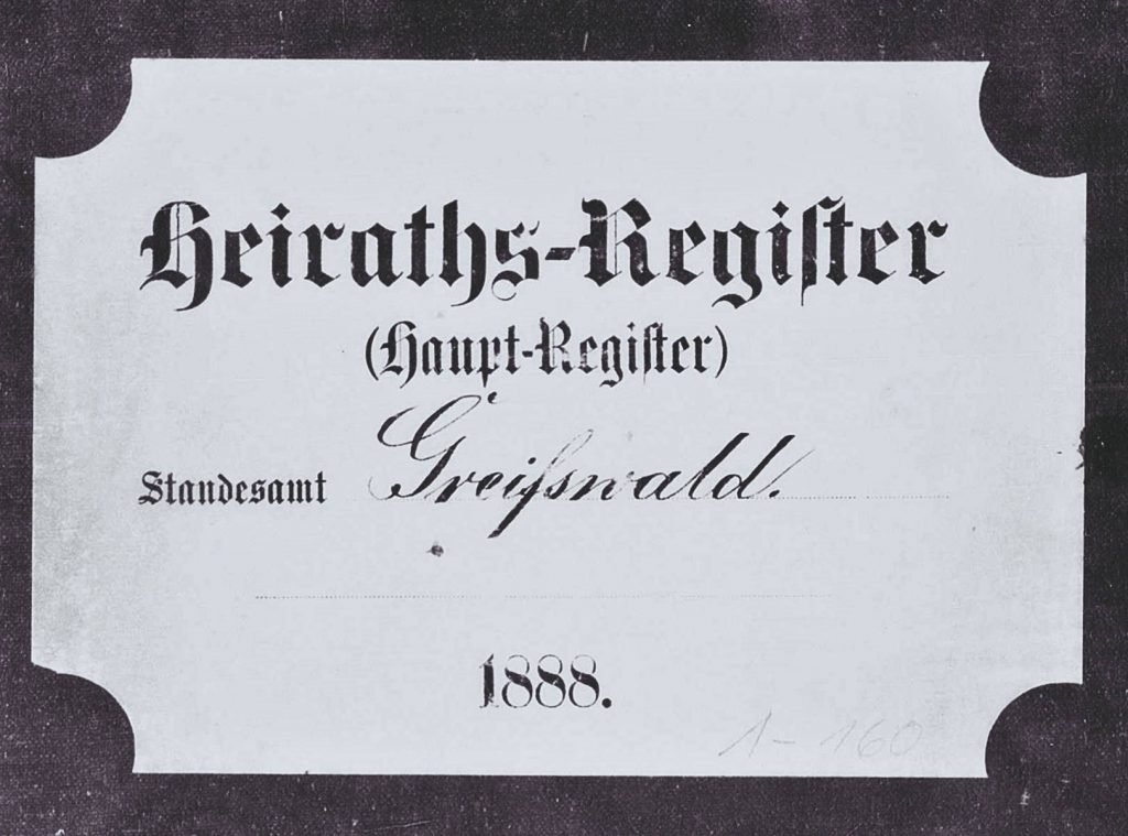 Heiratsregister Greifswald